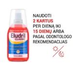 ELUDRIL CLASSIC burnos skalavimo skysčio vartojimas